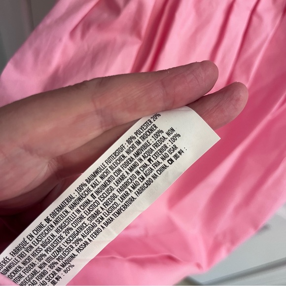 NEW English Factory Pink scalloped puff sleeve Short Sleeve Mini Dress Medium - Picture 15 of 16